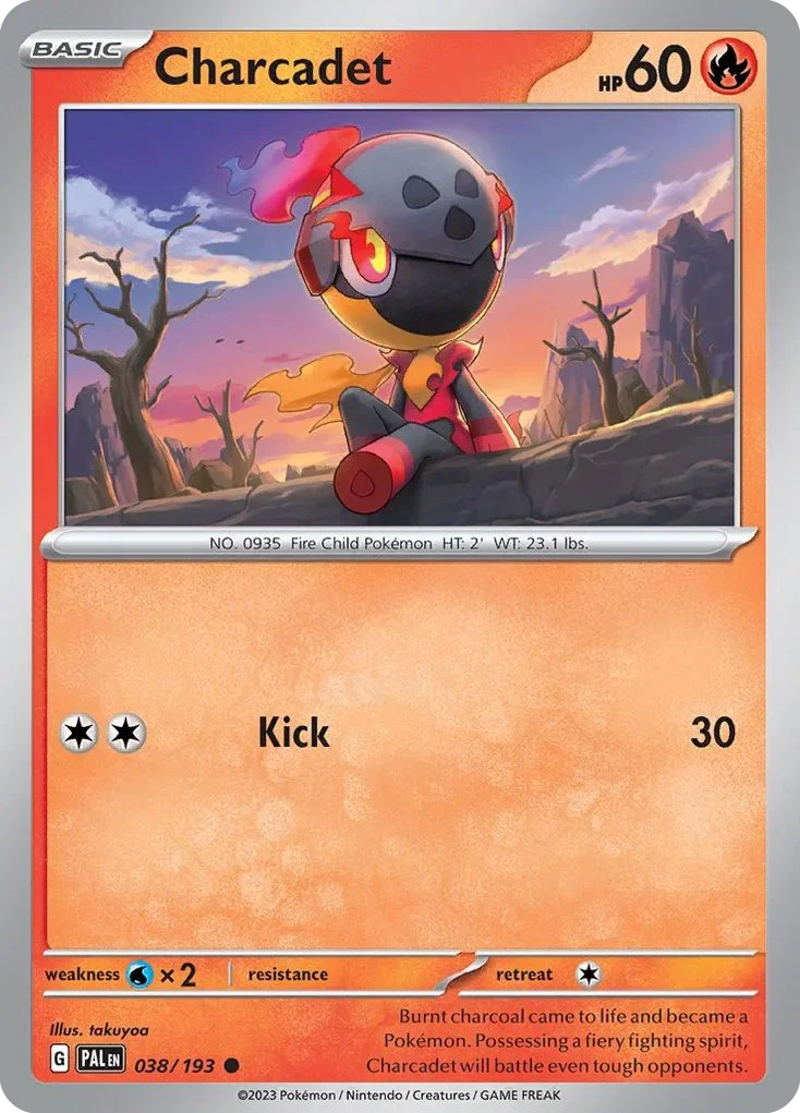 Charcadet Pokemon card from Paldea Evolved set