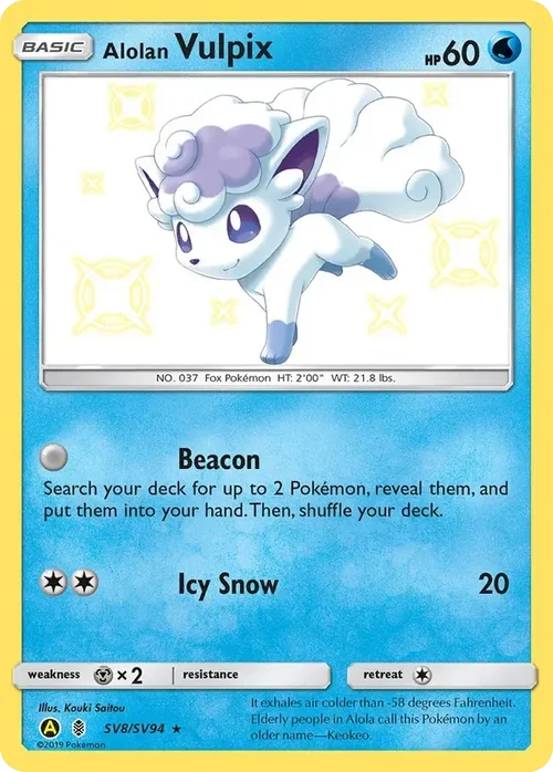 SV8/SV94 Alolan Vulpix Shiny Holo Rare Pokemon Card