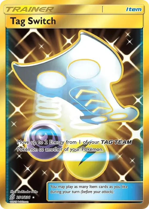 254/236 Tag Switch Gold Rare Trainer Card