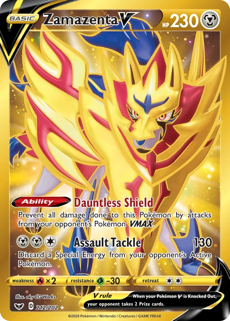 Sword and Shield Zamazenta V Secret Rare