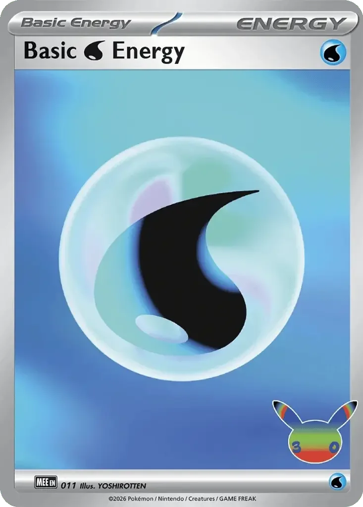 Water Energy Pokemon 30th Anniversary Card List Celebration