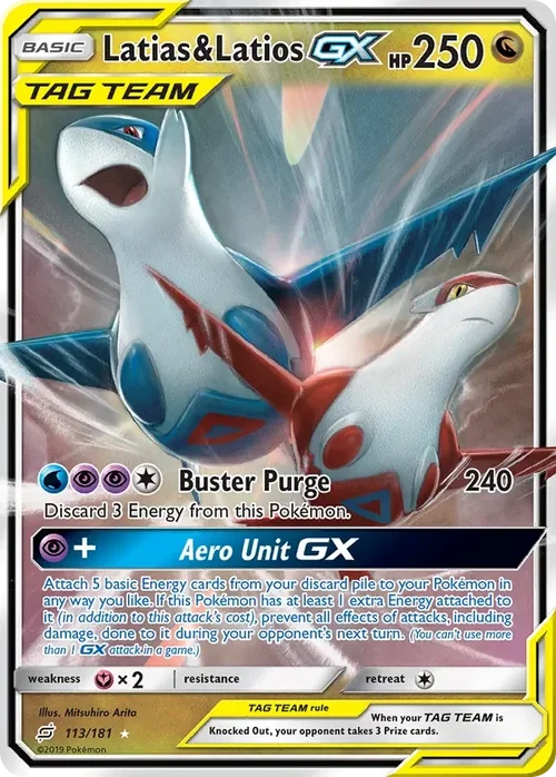 113/181 Latias & Latios GX Ultra Rare Pokemon Card