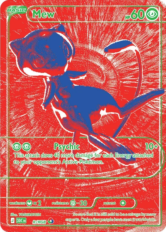 Mew R/RGB Pokemon 30th Anniversary Card List Celebration