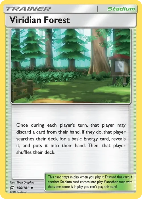 156/181 Viridian Forest Uncommon Trainer Card