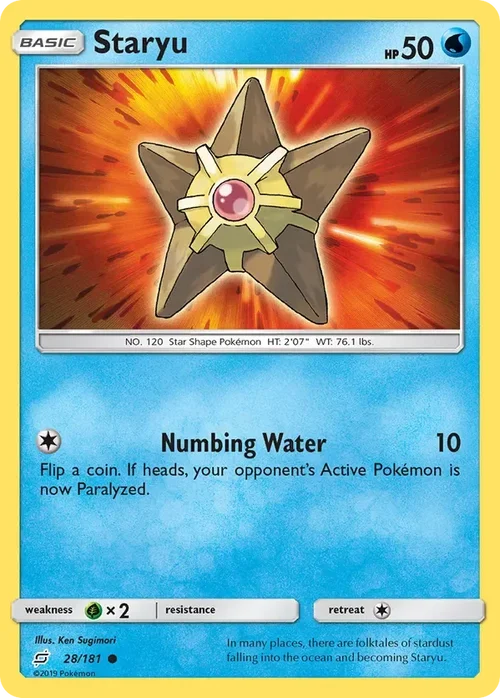 28/181 Staryu Common Pokemon Card