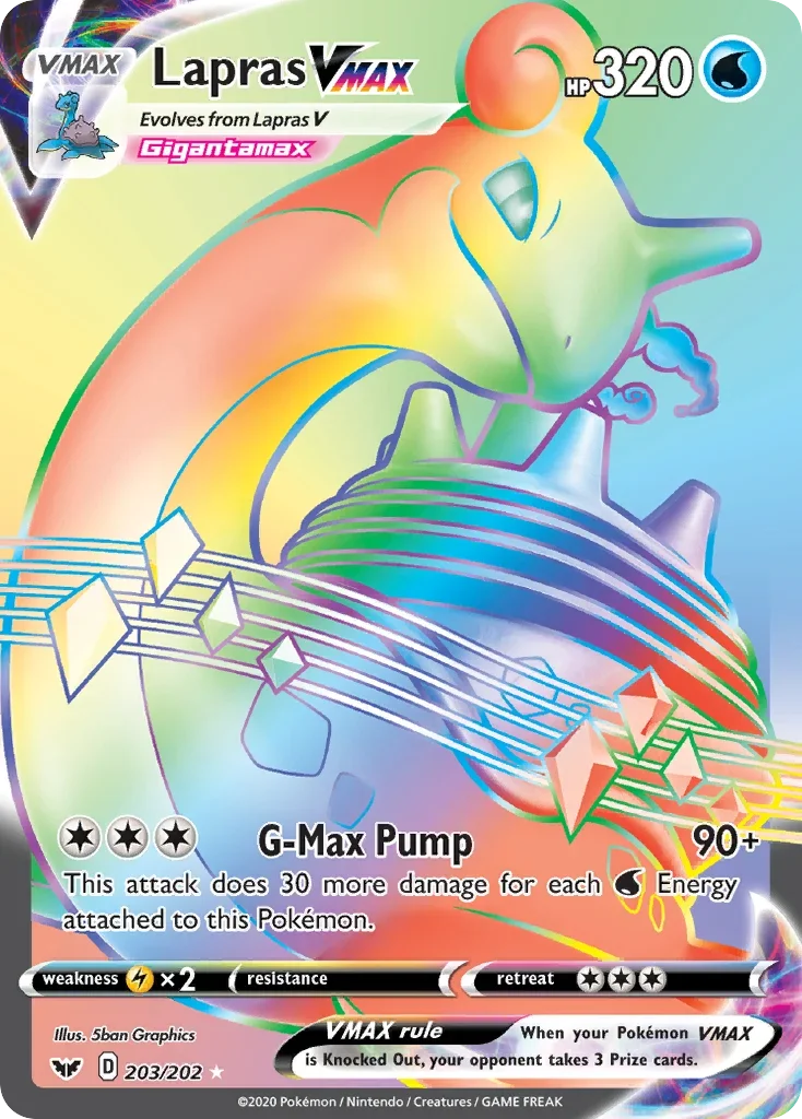 SWSH Lapras VMAX Rainbow Rare