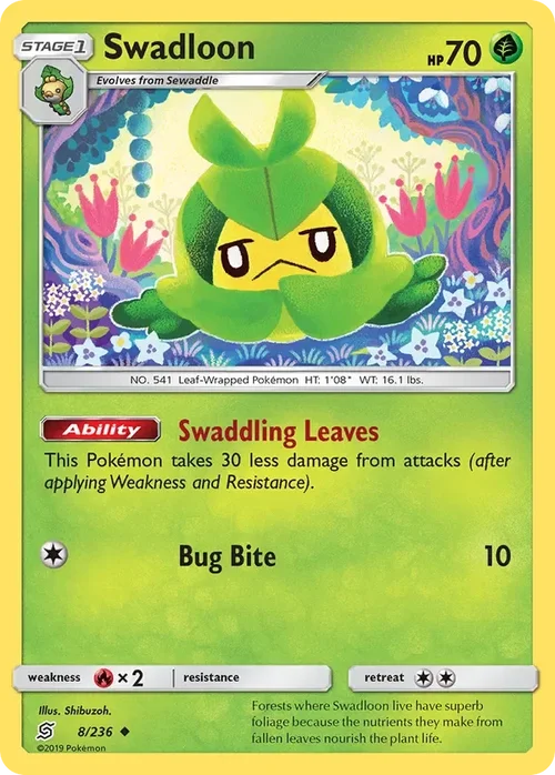 8/236 Swadloon Uncommon Pokemon Card