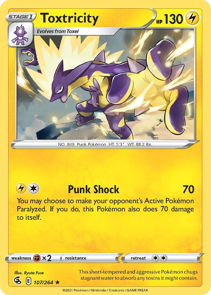 Toxtricity 107 Pokemon card from Fusion Strike set