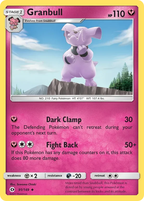 Card 91 Pokémon card from Sun & Moon set