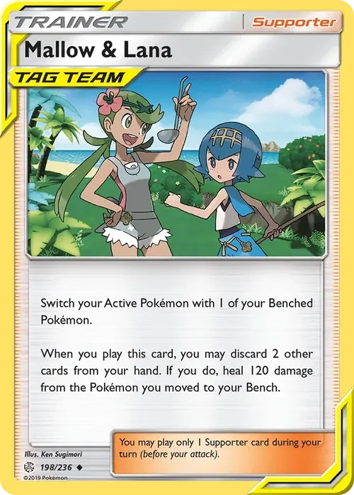 198/236 Mallow & Lana Uncommon Trainer Card