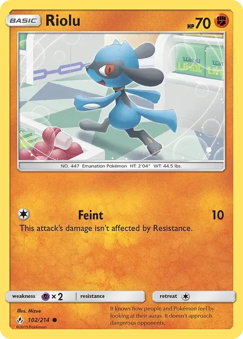 102/214 Riolu Common Pokemon Card