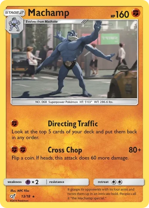 13/18 Machamp Rare from Detective Pikachu Pokemon Card