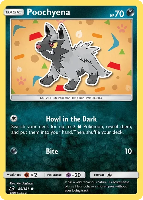 86/181 Poochyena Common Pokemon Card