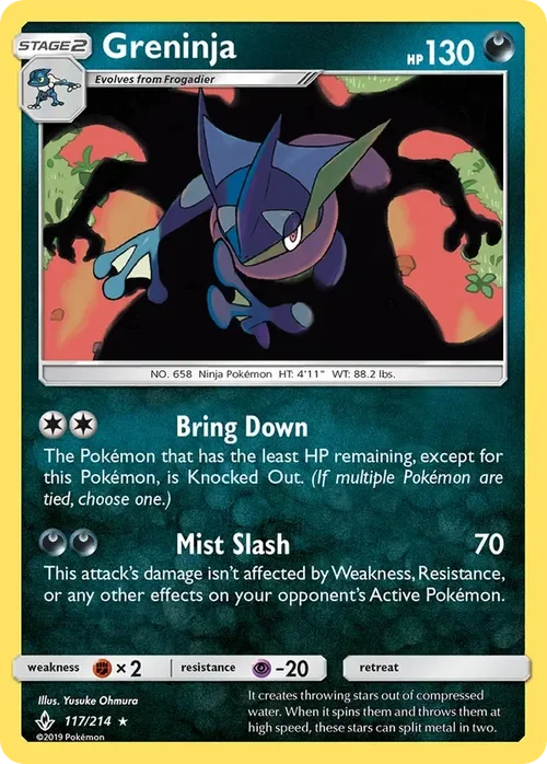 117/214 Greninja Holo Rare Pokemon Card