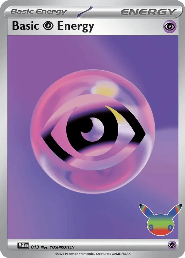Psychic Energy Pokemon 30th Anniversary Card List Celebration