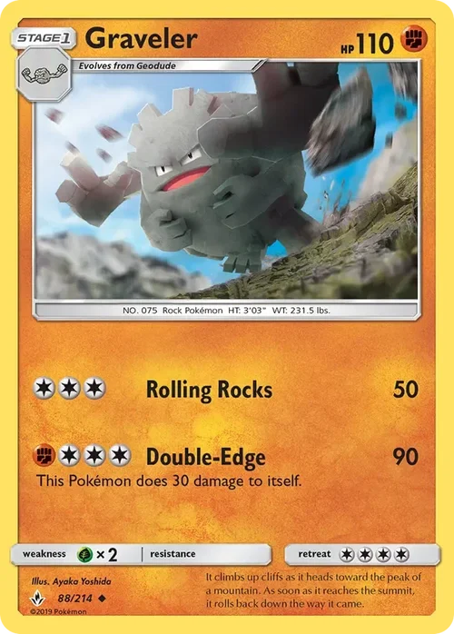 88/214 Graveler Uncommon Pokemon Card