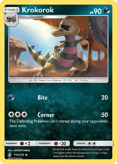 115/214 Krokorok Uncommon Pokemon Card