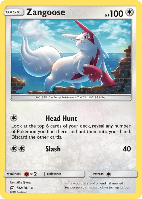 132/181 Zangoose Holo Rare Pokemon Card