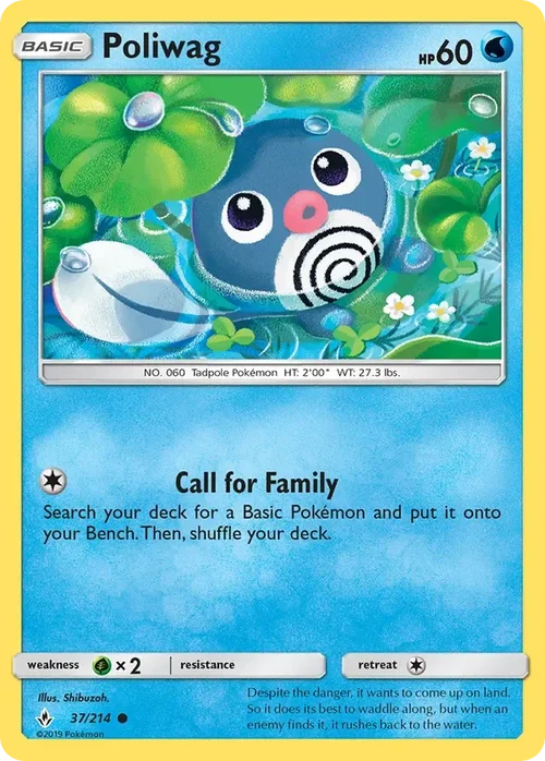 37/214 Poliwag Common Pokemon Card