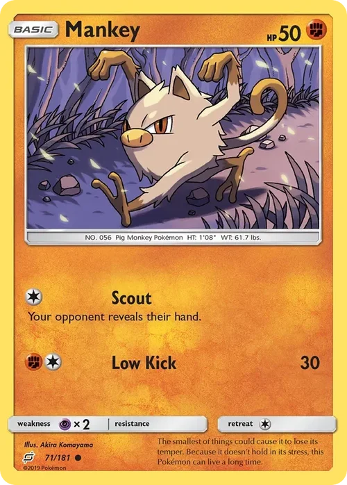71/181 Mankey Common Pokemon Card