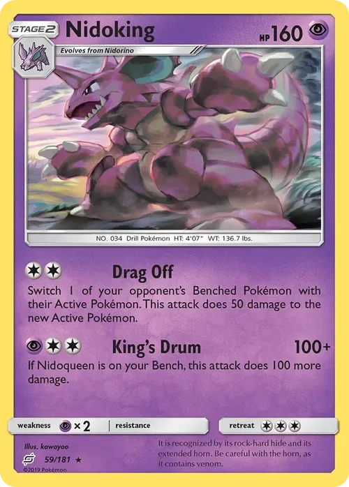 59/181 Nidoking Rare Pokemon Card