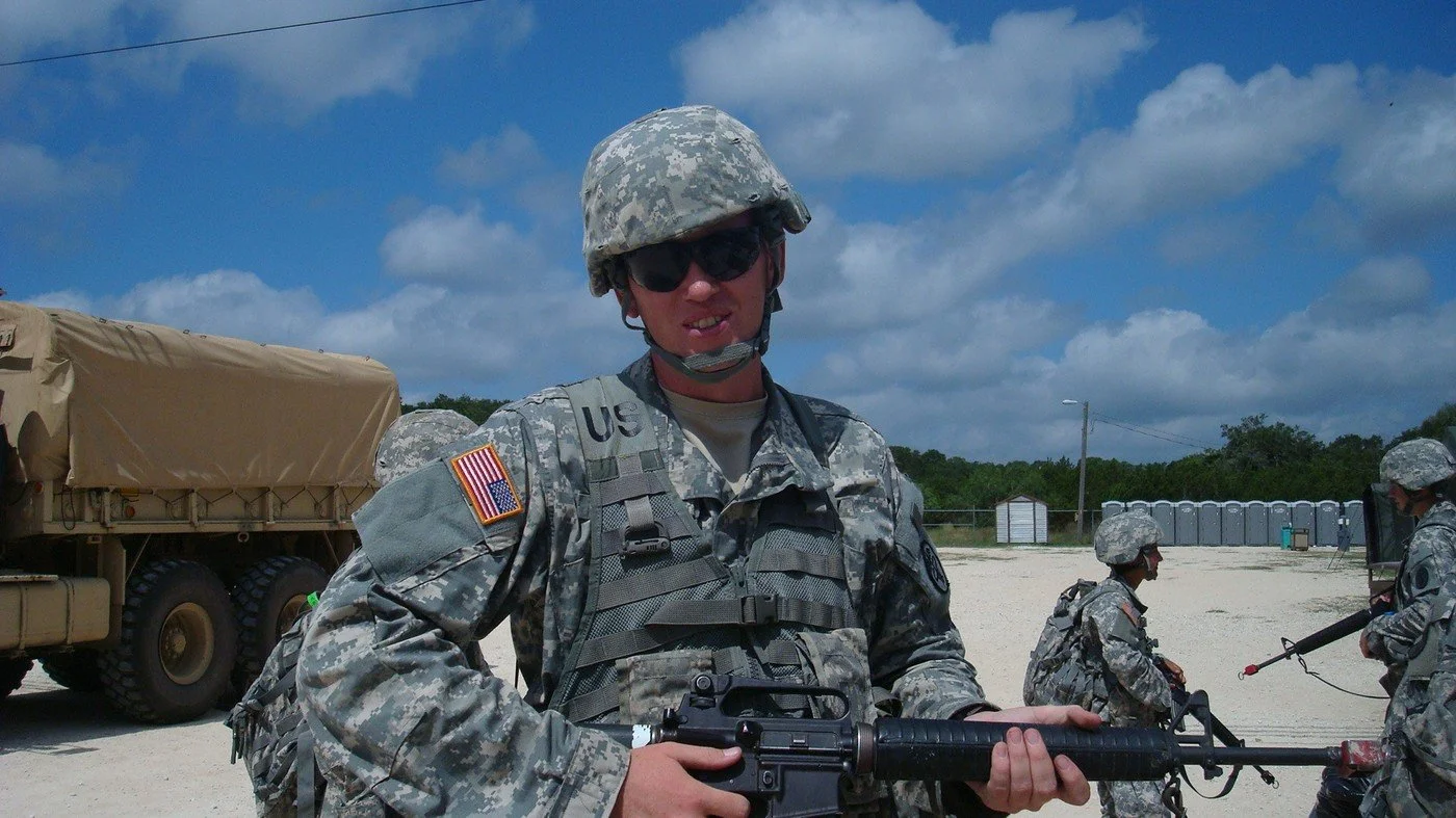 Dr. Steven Ward in U.S. Army combat uniform during his military service