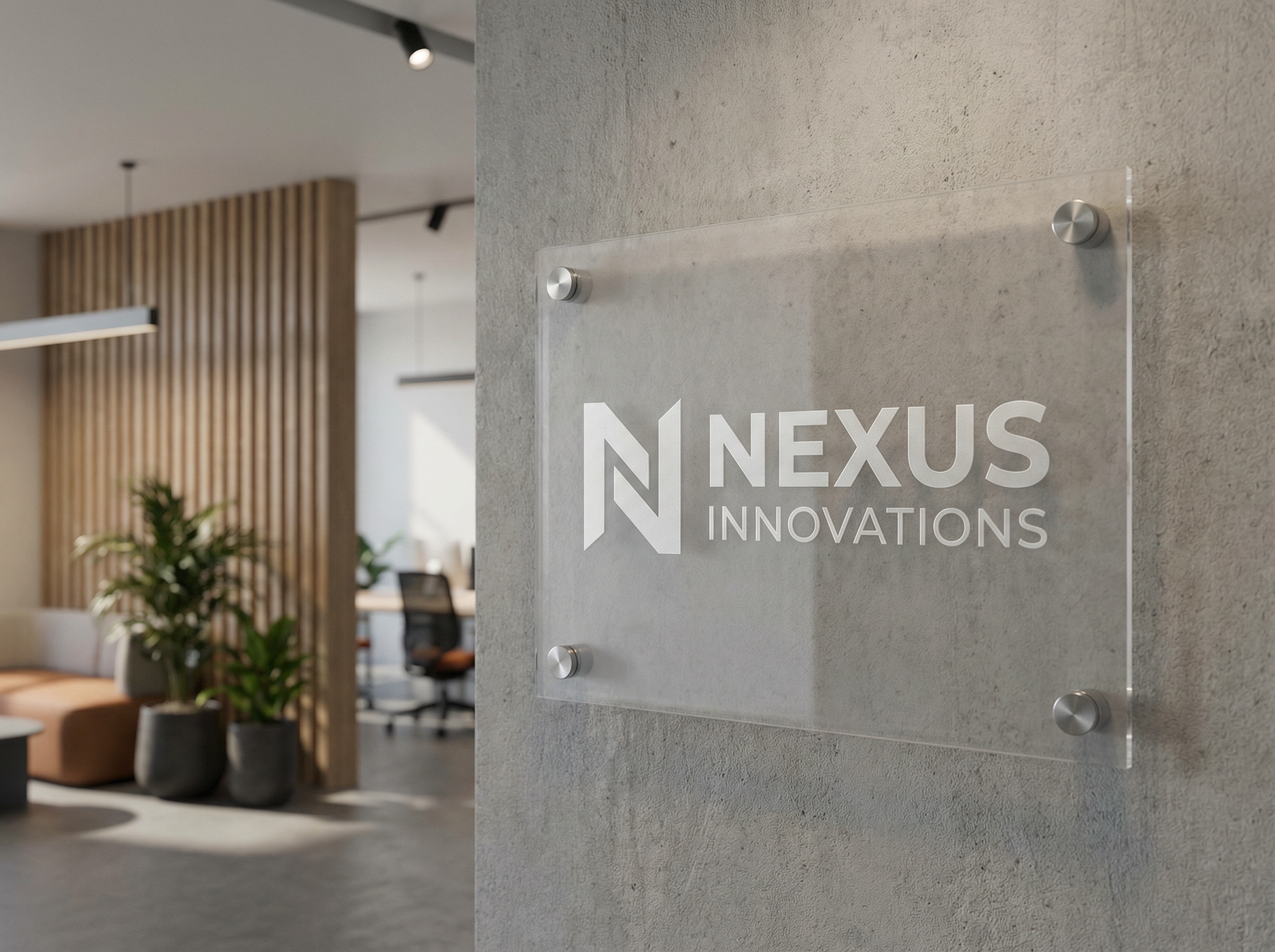 Transparent acrylic signs Sydney - clear perspex business signs with printed graphics and standoff wall mounting