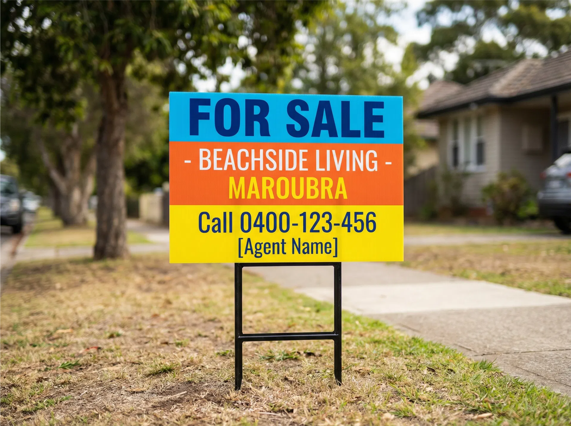 Corflute sign Sydney - custom printed corrugated plastic corflute signs for real estate and outdoor advertising