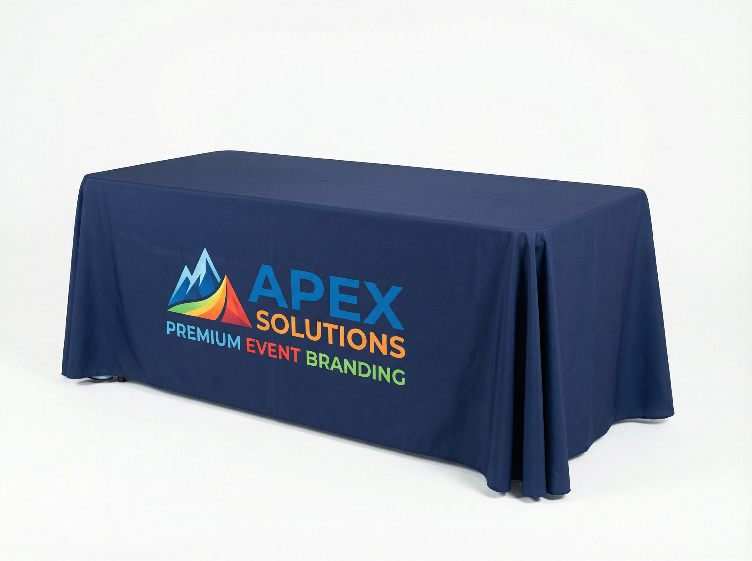 Table throws Sydney - custom printed branded fabric table covers for trade shows, conferences and events