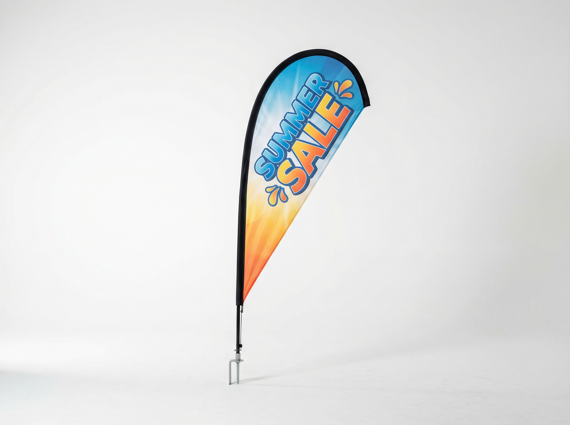 Teardrop flags Sydney - custom printed teardrop feather flags for outdoor events, car yards and retail promotions