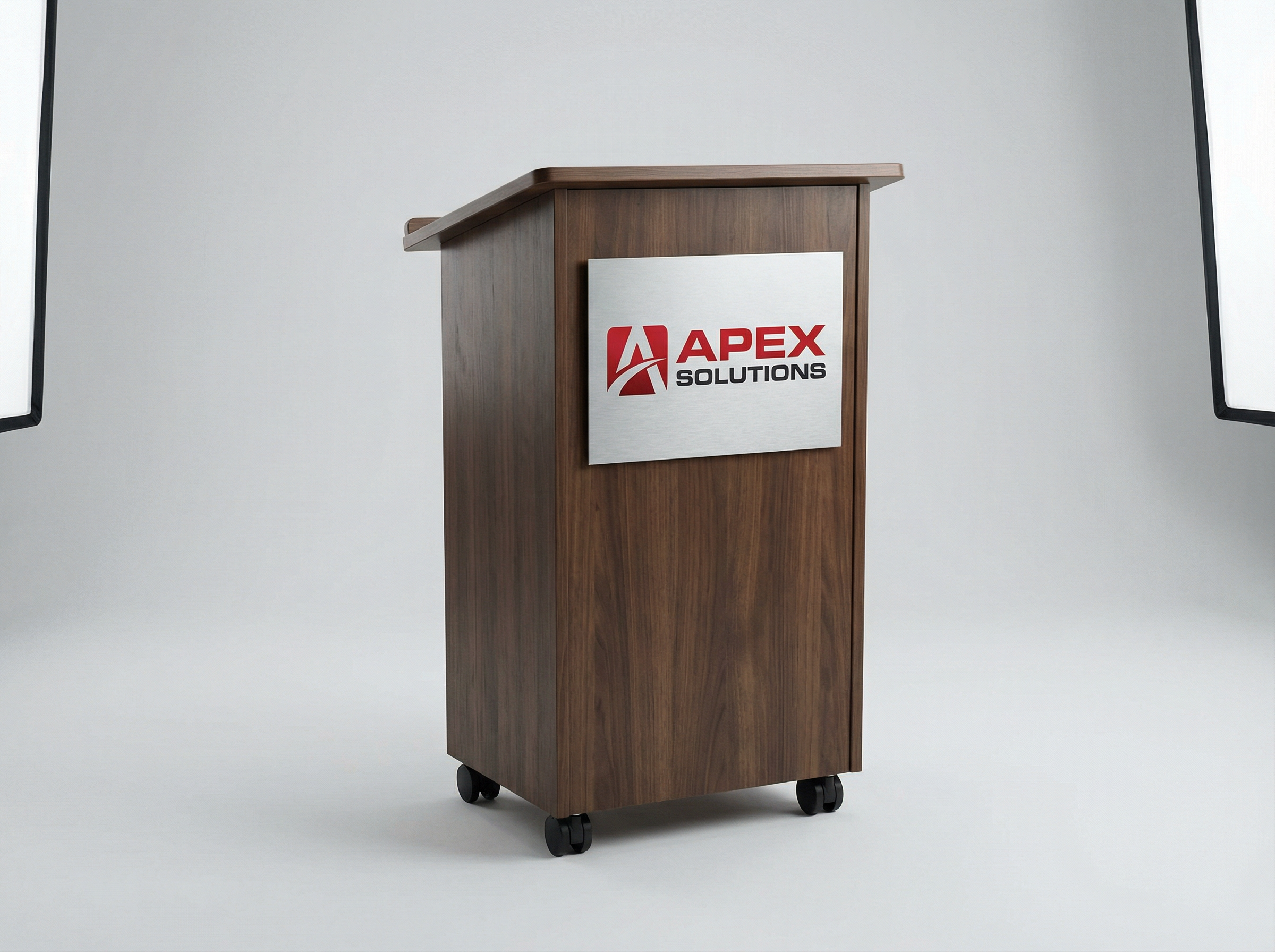Lectern signage Sydney - custom branded lectern and podium signage for conferences and corporate events