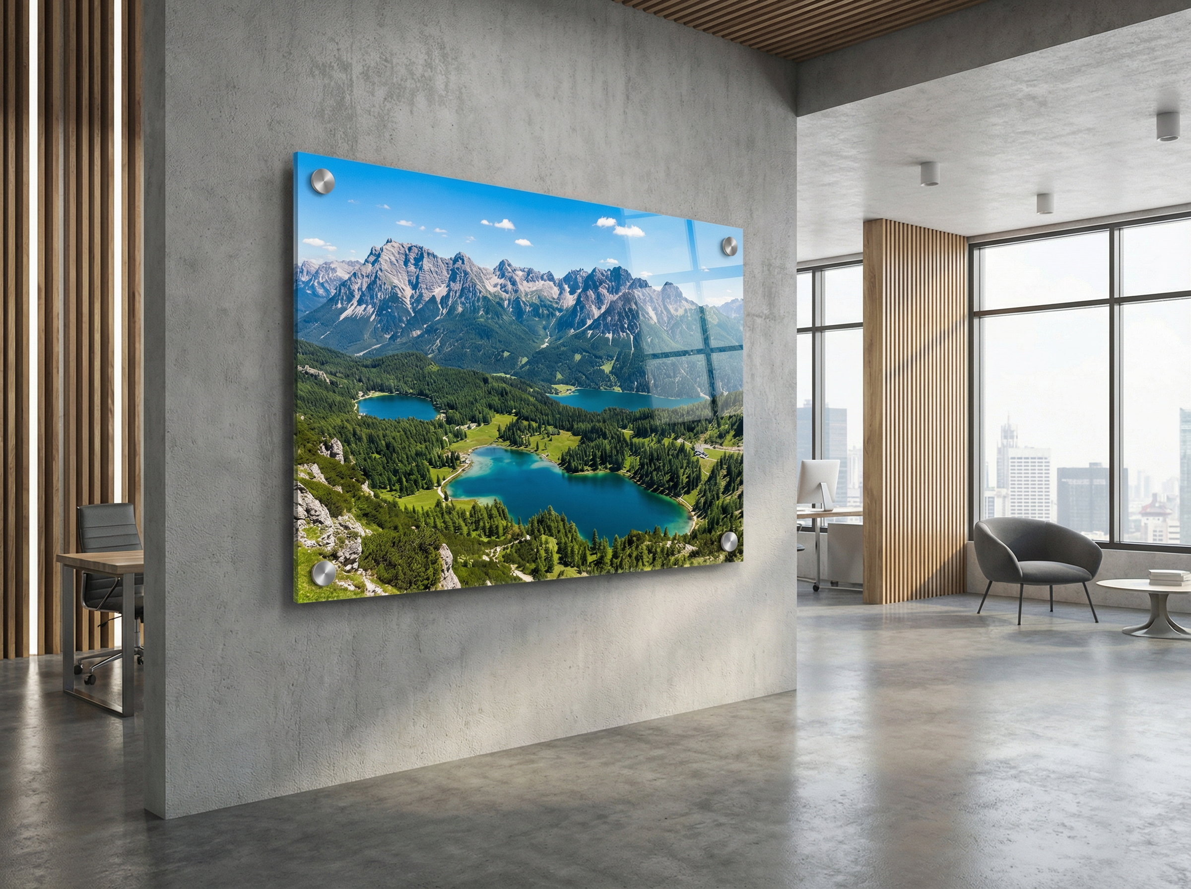 Acrylic photo panels Sydney - large format photographic prints mounted behind clear acrylic for offices and galleries