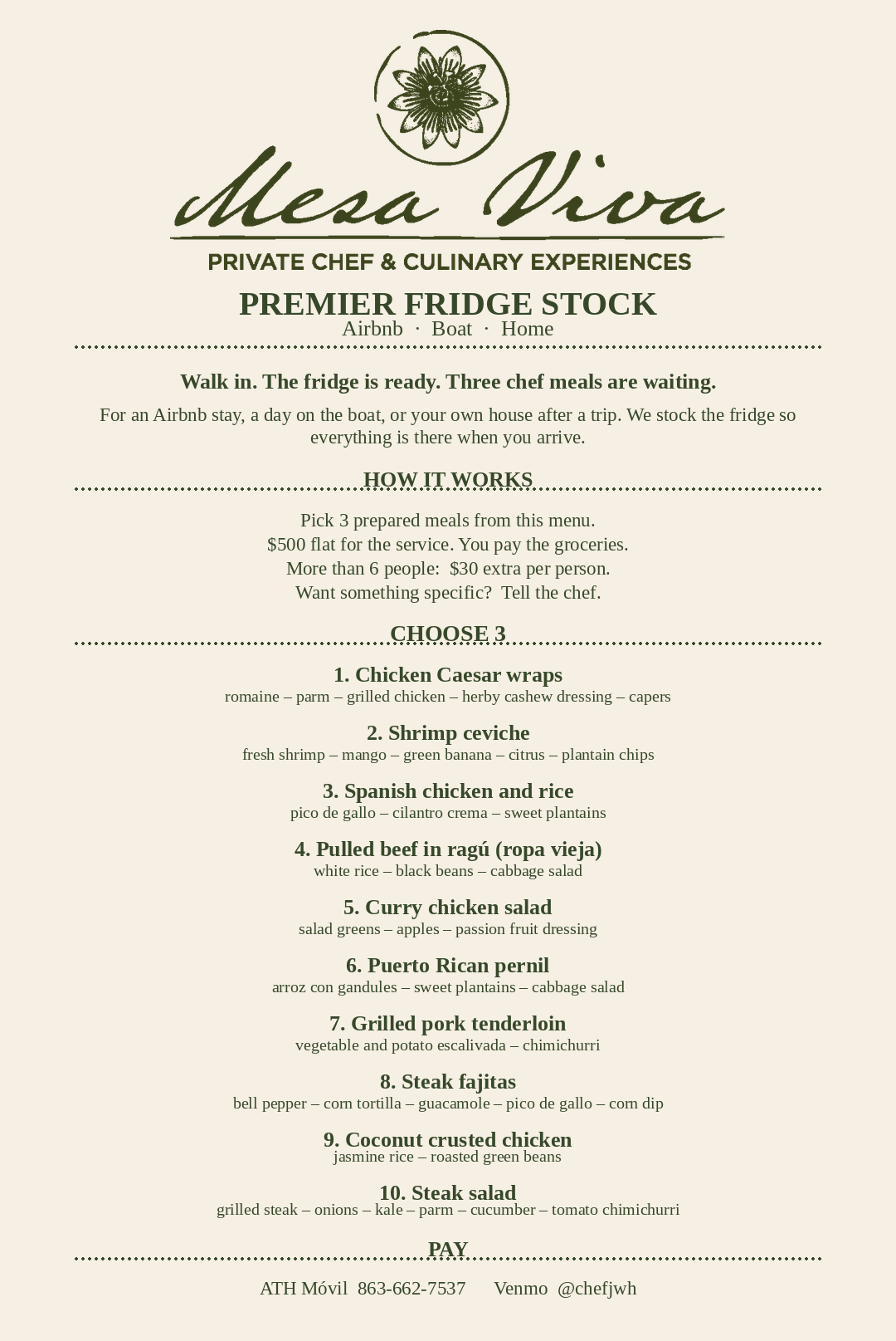Premier Fridge Stock — pick 3 meals