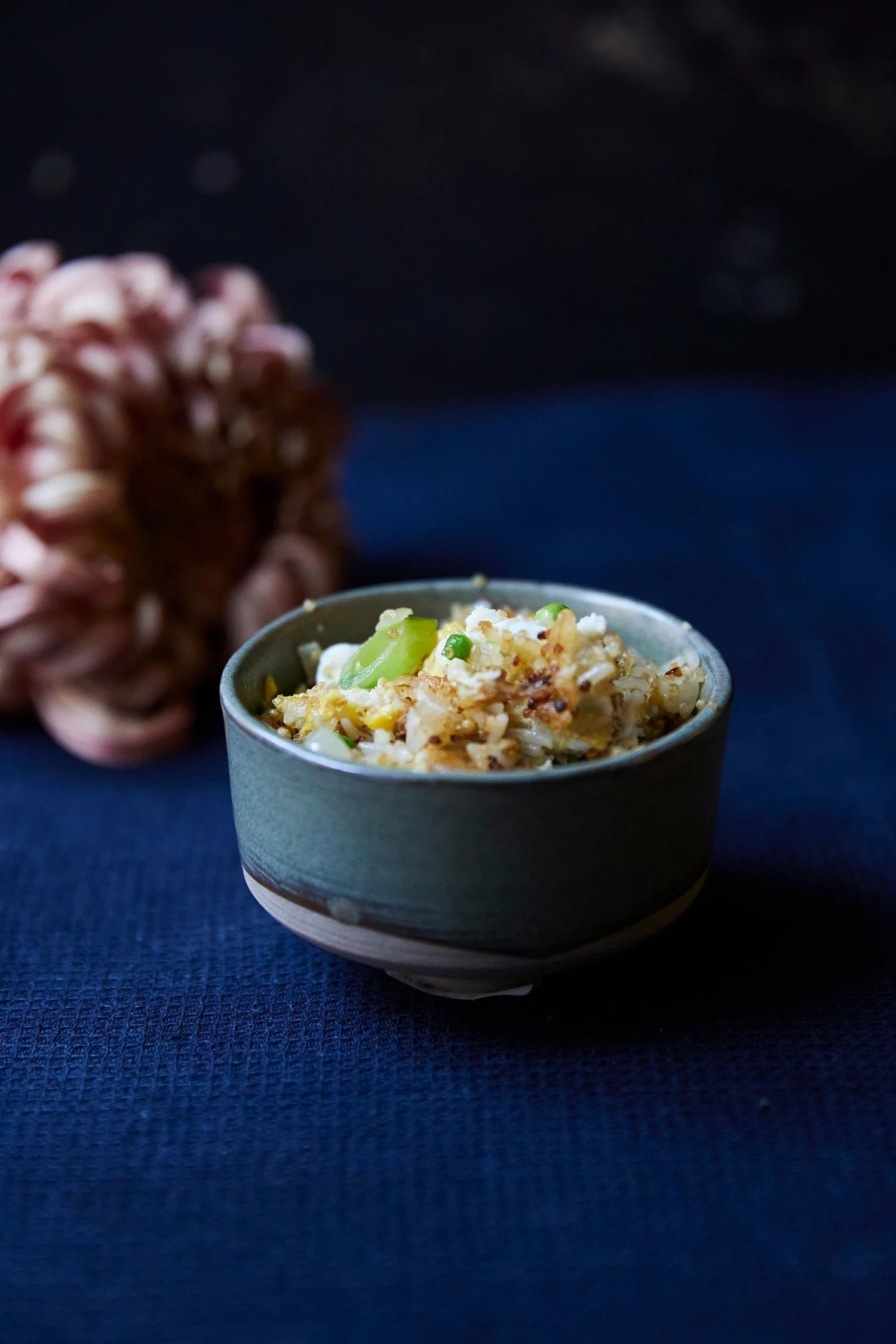 Fried rice in a ceramic bowl
