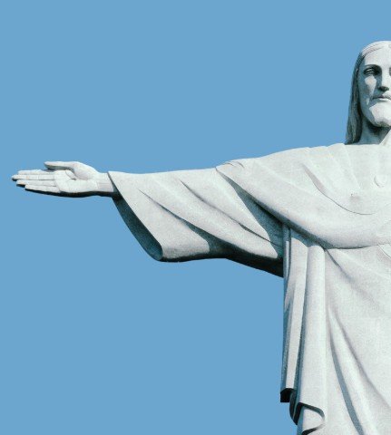 Christ the Redeemer against a blue sky, Rio de Janeiro