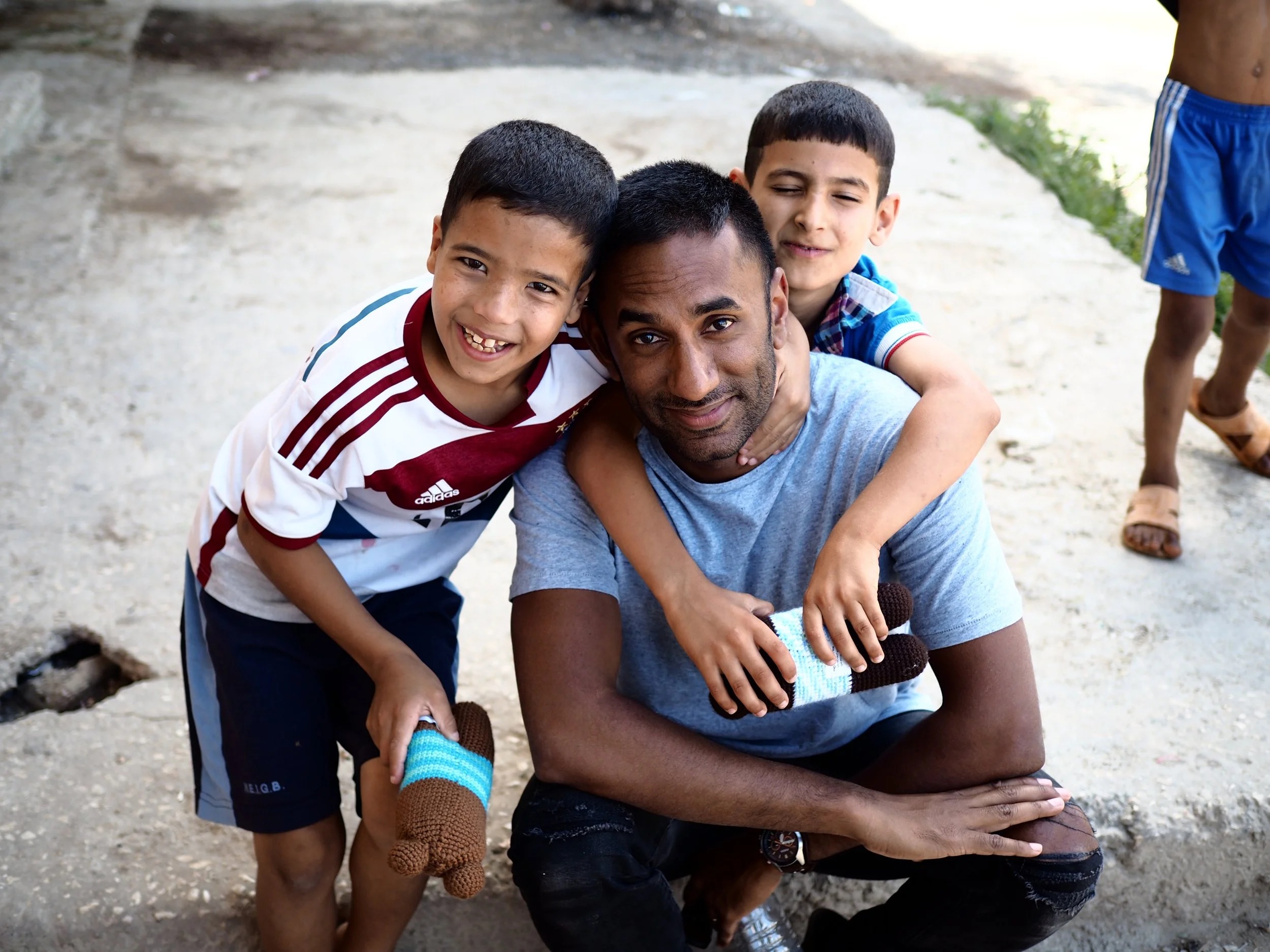 Mike Gore with community in Lebanon