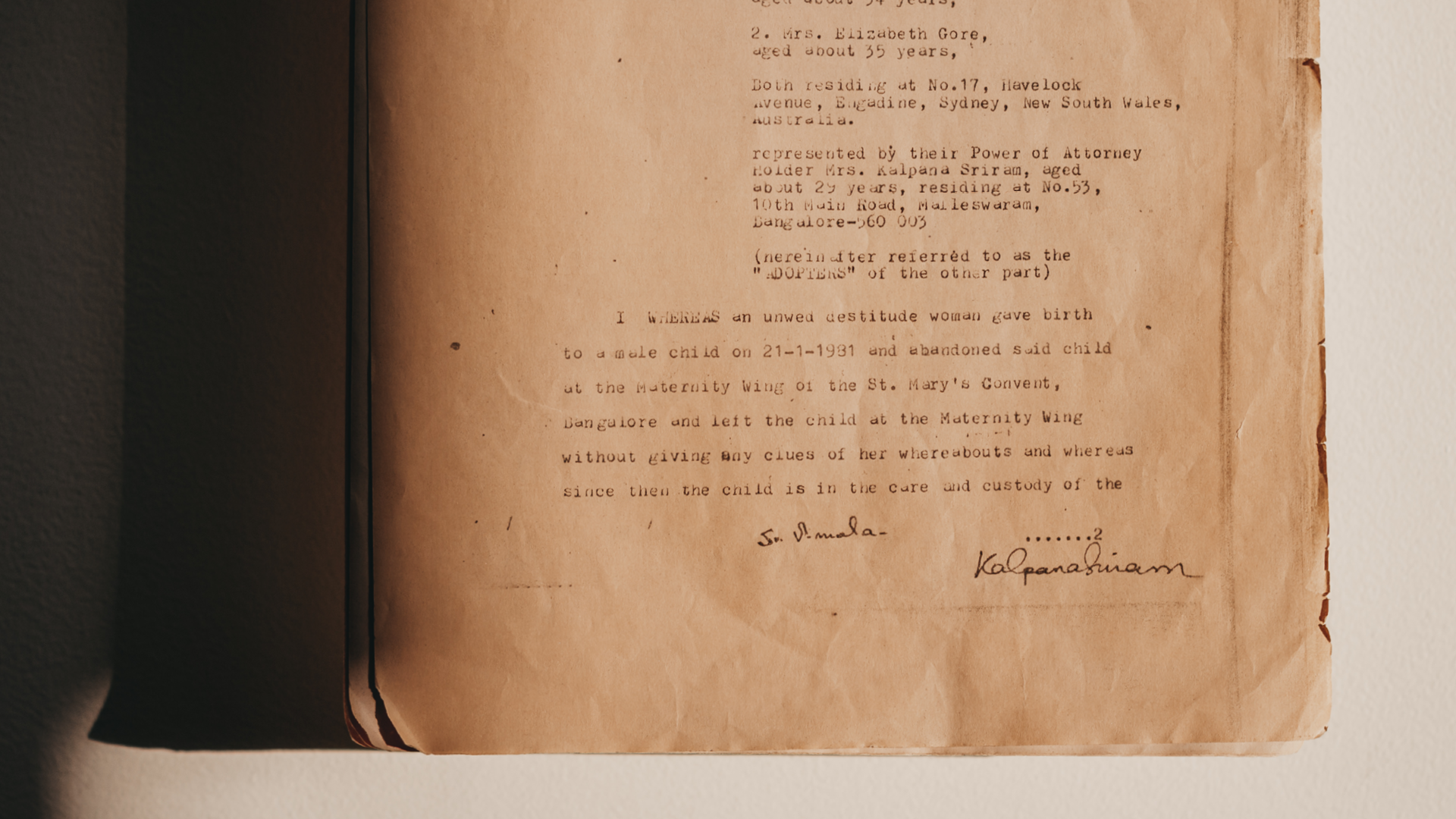 Original adoption document