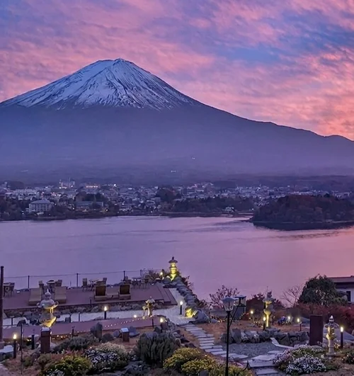 Hotel view of Mount Fuji above the clouds