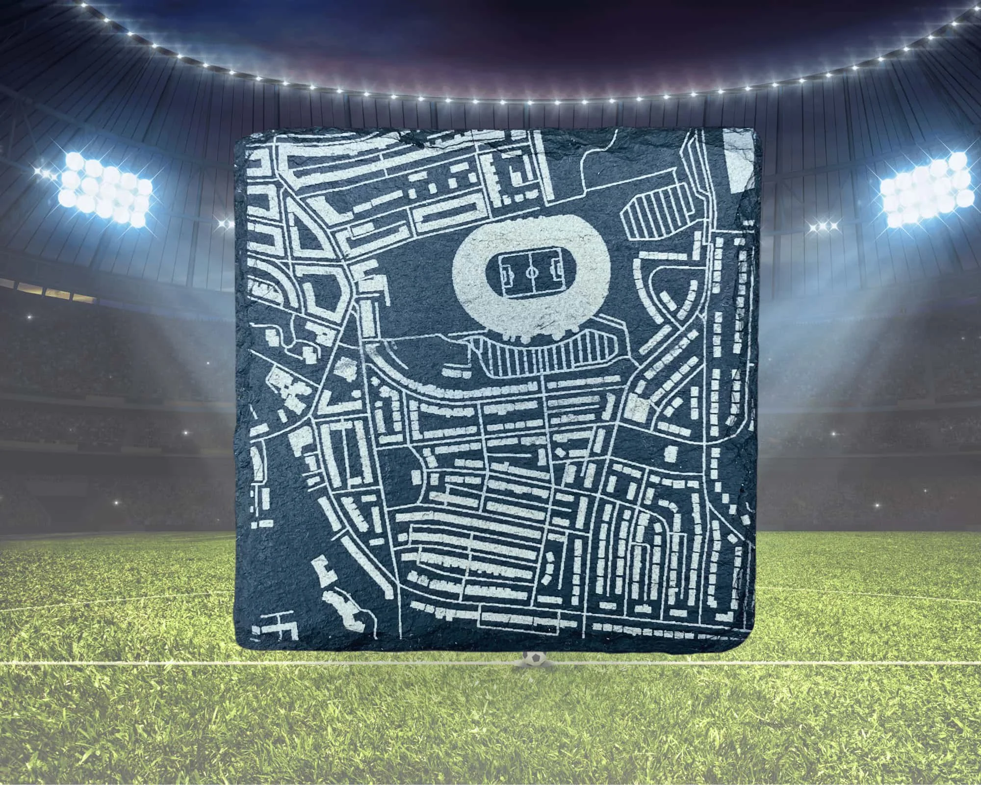 Personalised football and rugby stadium gifts engraved on slate