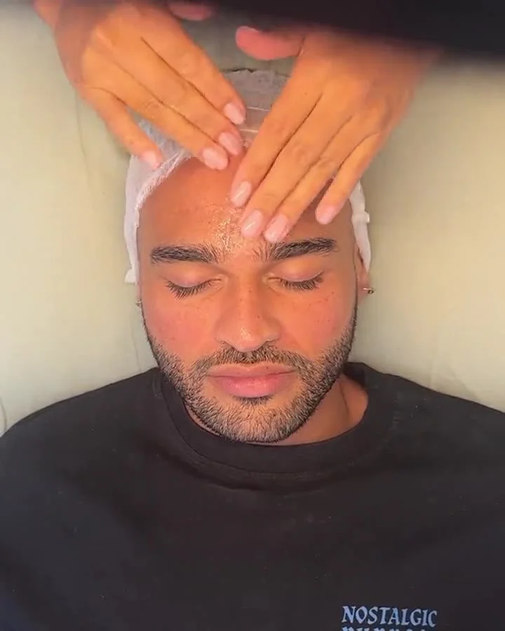 Facial massage during an advanced skin treatment