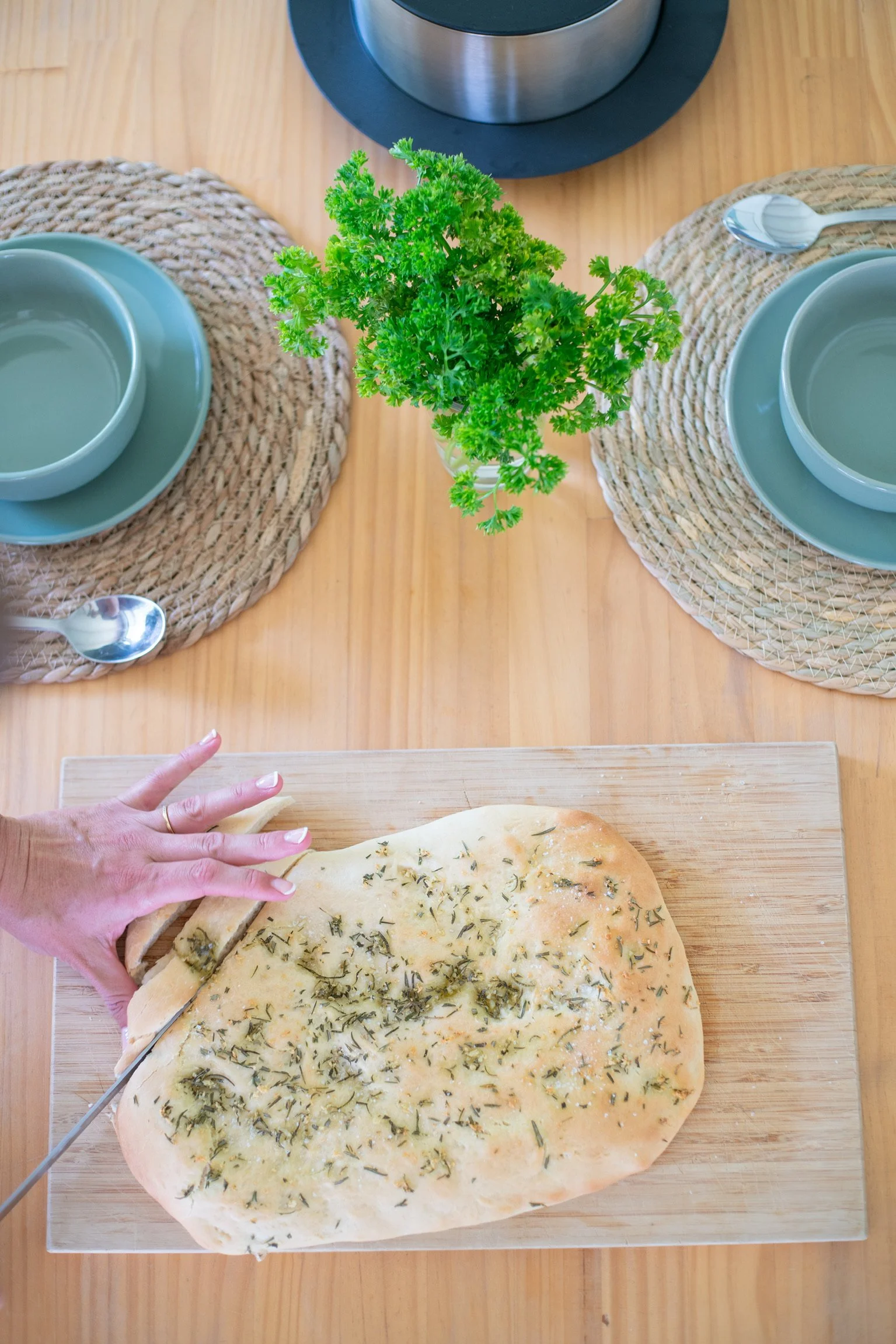 Fresh homemade bread made with Thermomix