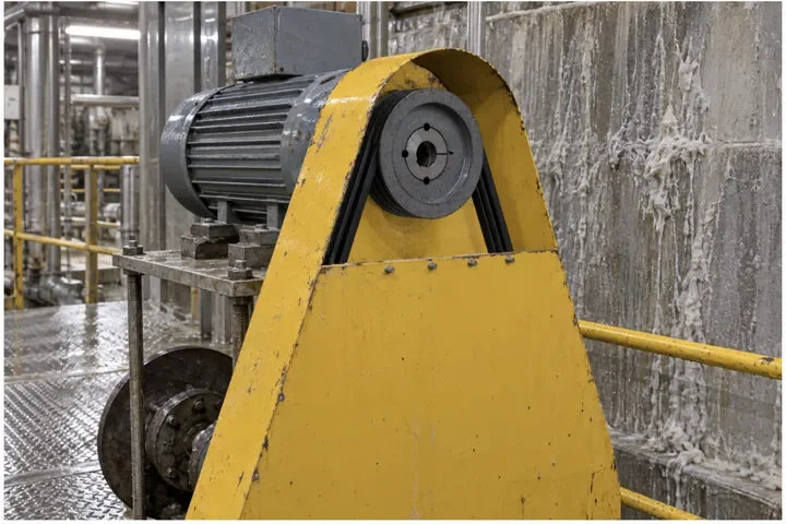 Paper: belt drive in a plant