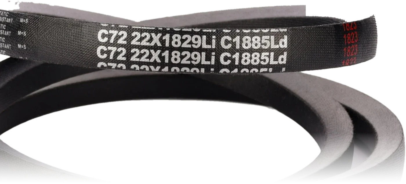 Movendis classical V-belt with its printed code: C72 22X1829Li C1885Ld