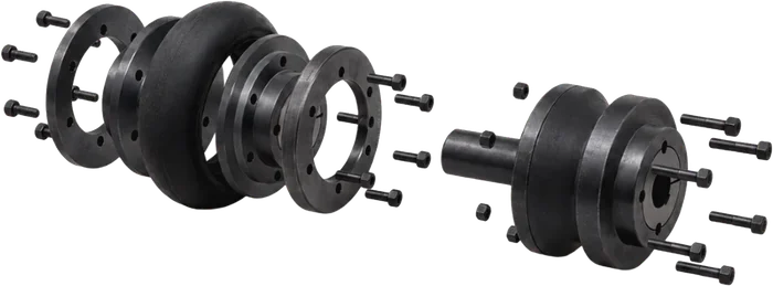 Spacer coupling SM25 with F90 tyre, exploded view