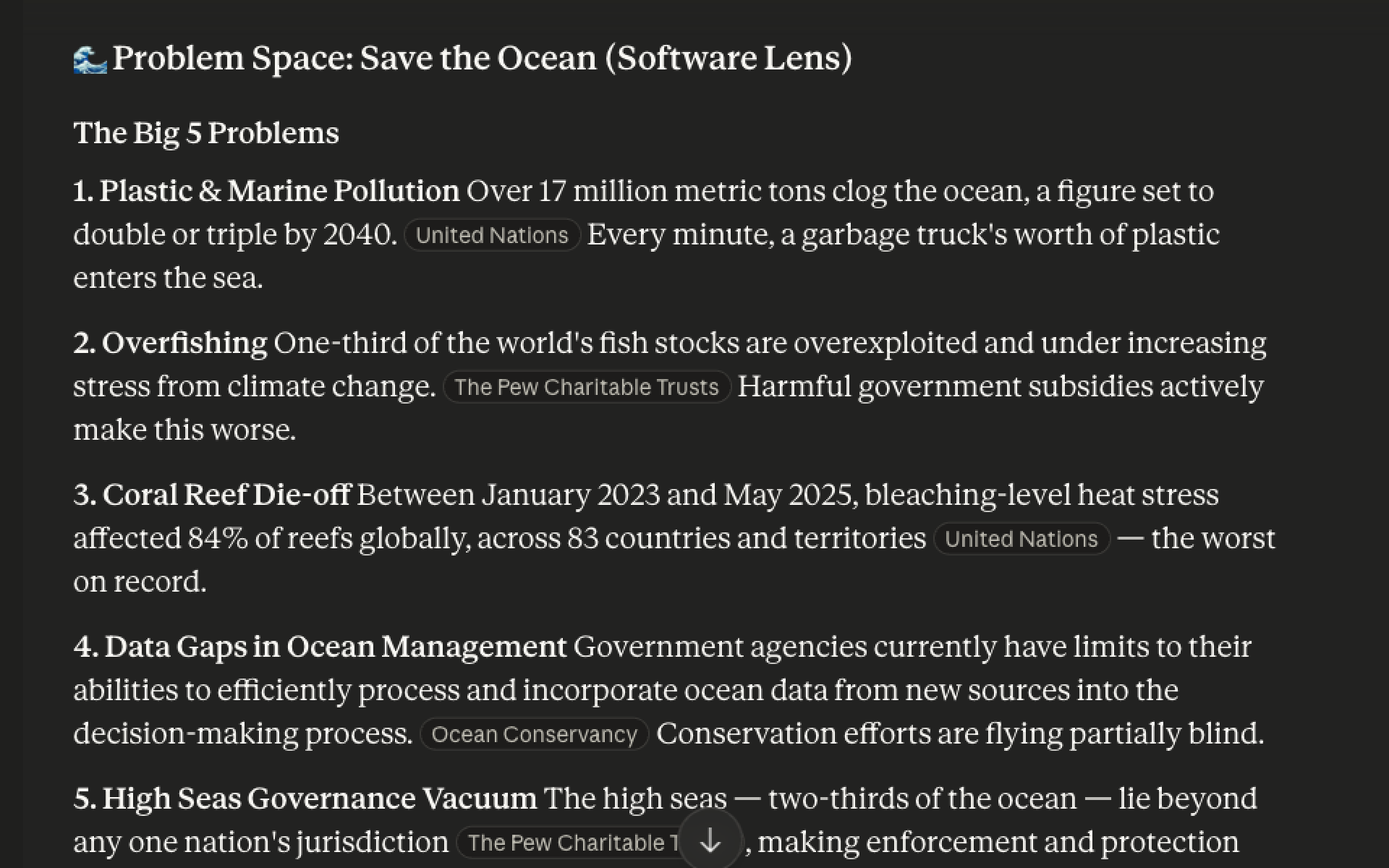 Claude output screenshot