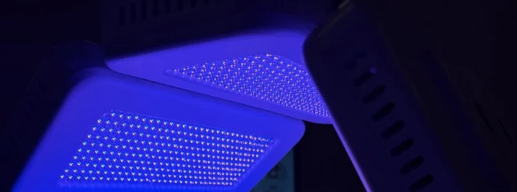 Light Blue LED light therapy panels at Skyn Lab Keilor East