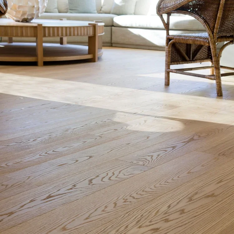 Wood flooring in a furnished interior