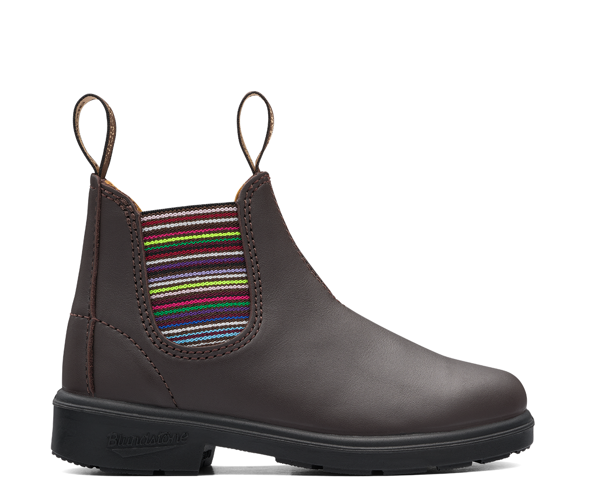 #1413 - Kid’s Chelsea Boot – Brown / Stripes