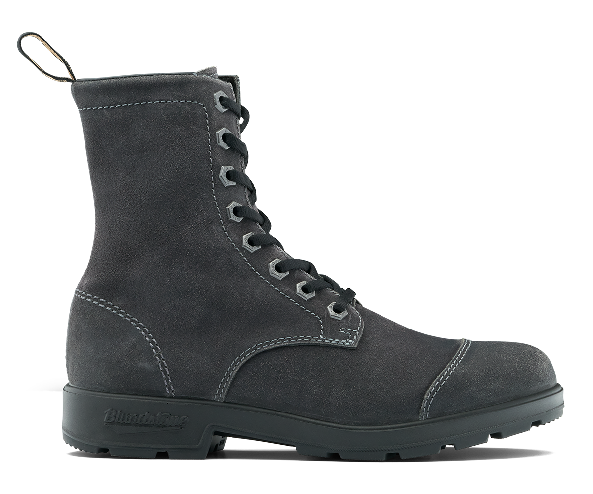 #2530 - 8 Hole Lace-Up – Steel Grey Suede