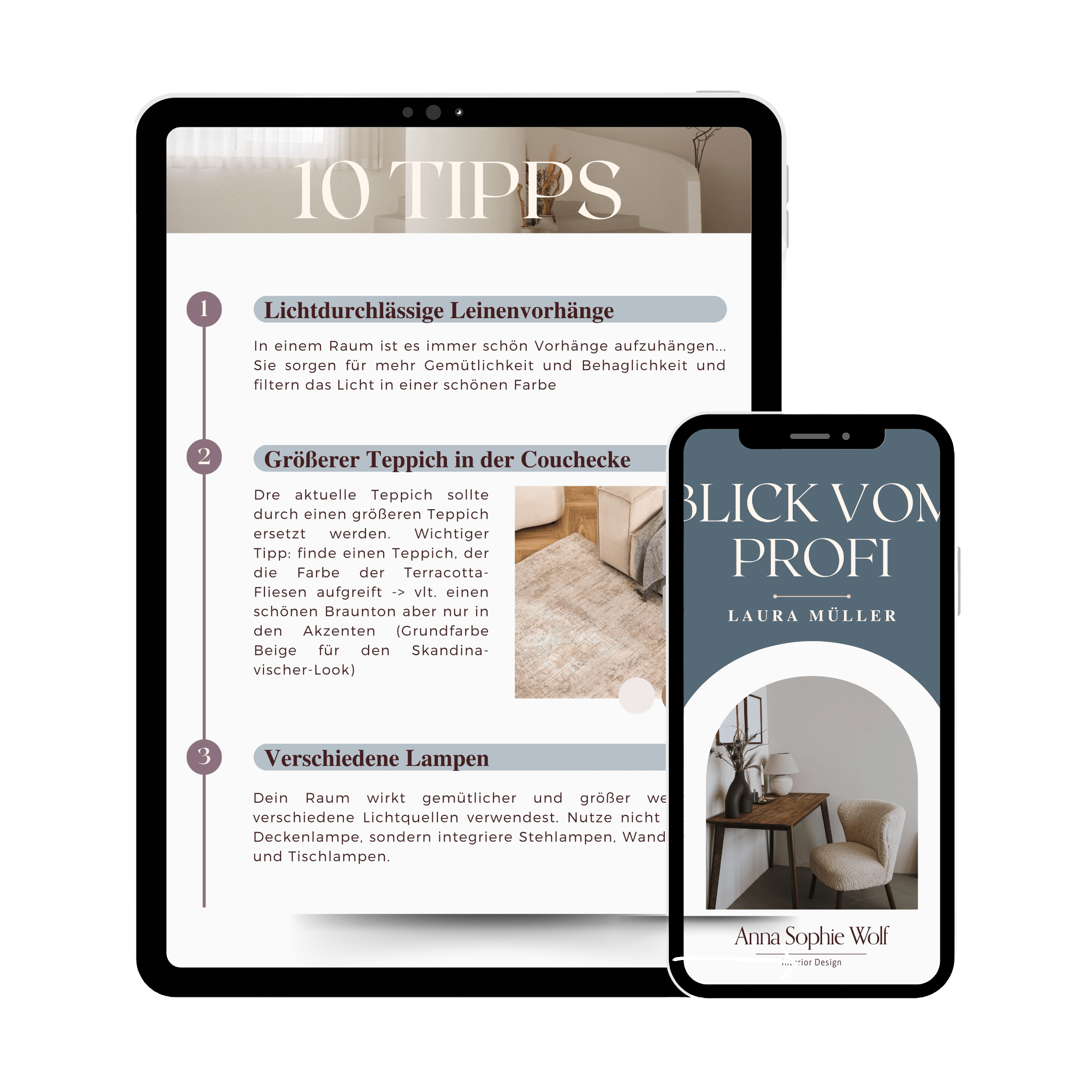 Blick vom Profi – 10 Tipps als PDF, Mockup auf Tablet und Smartphone